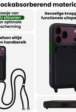 BASEY. BASEY. iPhone 18 Pro Max Hoesje Pashouder met Koord - Zwart - 2 PACK