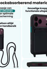 Forterra Forterra iPhone 18 Pro Max Hoesje Pashouder met Koord - Zwart - 2 PACK