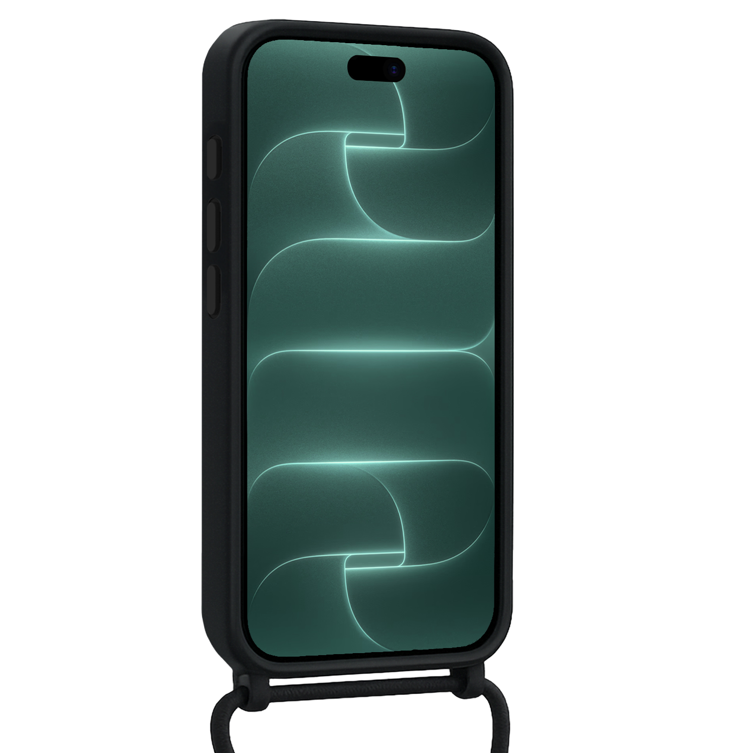 Forterra Forterra iPhone 18 Pro Max Hoesje Pashouder met Koord - Zwart - 2 PACK