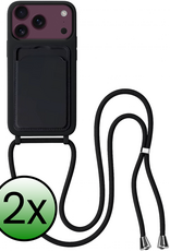 BASEY. BASEY. iPhone 18 Pro Max Hoesje Pashouder met Koord - Zwart - 2 PACK