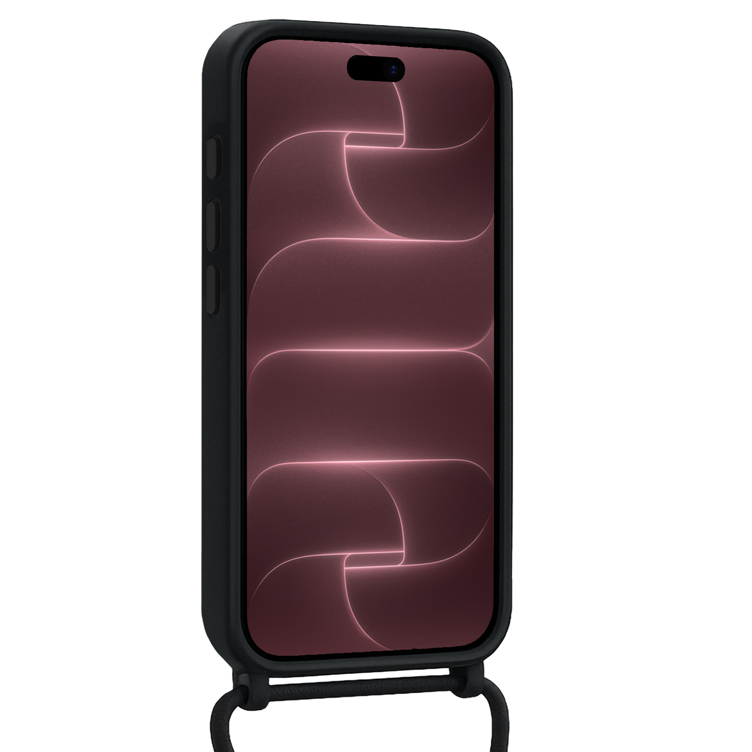 NoXx NoXx iPhone 18 Pro Max Hoesje Pashouder met Koord Met Screenprotector - Zwart
