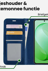 BASEY. BASEY. Samsung Galaxy S26 FE Hoesje Bookcase - Donkerblauw