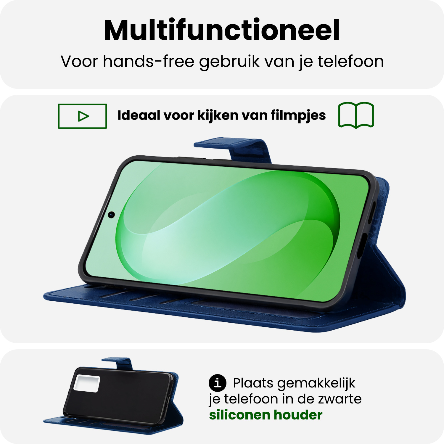 BASEY. BASEY. Samsung Galaxy S26 FE Hoesje Bookcase - Donkerblauw
