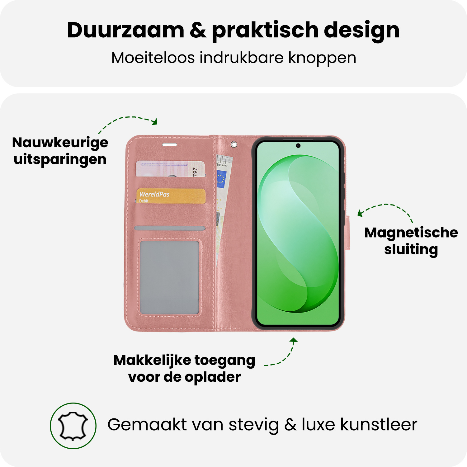 BASEY. BASEY. Samsung Galaxy S26 FE Hoesje Bookcase - Rose Goud