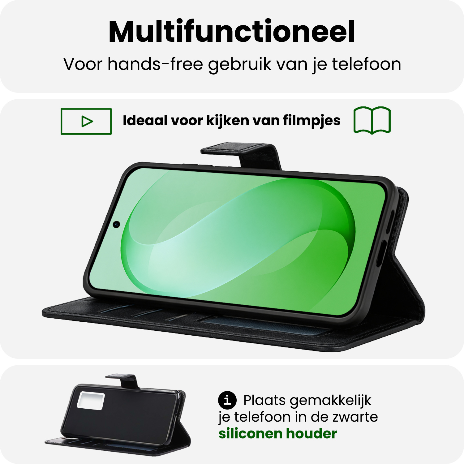 BASEY. BASEY. Samsung Galaxy S26 FE Hoesje Bookcase - Zwart