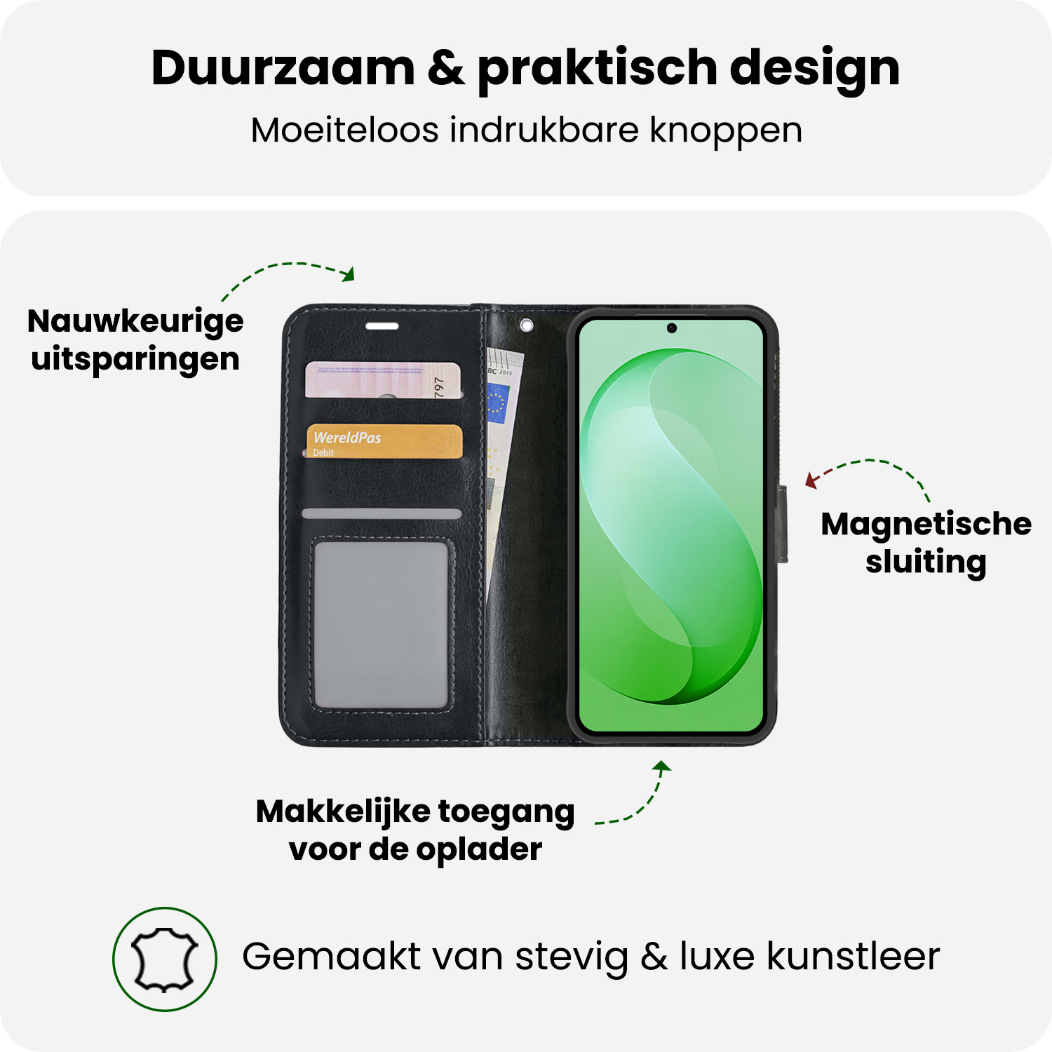 BASEY. BASEY. Samsung Galaxy S26 FE Hoesje Bookcase - Zwart