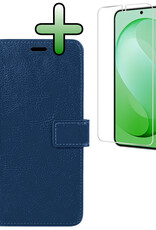 BASEY. BASEY. Samsung Galaxy S26 FE Hoesje Bookcase Met Screenprotector - Donkerblauw