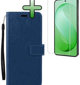 BASEY. BASEY. Samsung Galaxy S26 FE Hoesje Bookcase Met Screenprotector - Donkerblauw