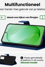 BASEY. BASEY. Samsung Galaxy S26 FE Hoesje Bookcase Met Screenprotector - Donkerblauw