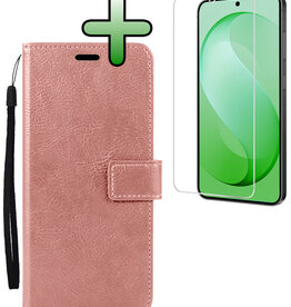 BASEY. BASEY. Samsung Galaxy S26 FE Hoesje Bookcase Met Screenprotector - Rose Goud