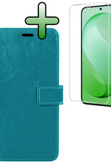 BASEY. BASEY. Samsung Galaxy S26 FE Hoesje Bookcase Met Screenprotector - Turquoise
