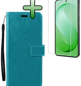 BASEY. BASEY. Samsung Galaxy S26 FE Hoesje Bookcase Met Screenprotector - Turquoise