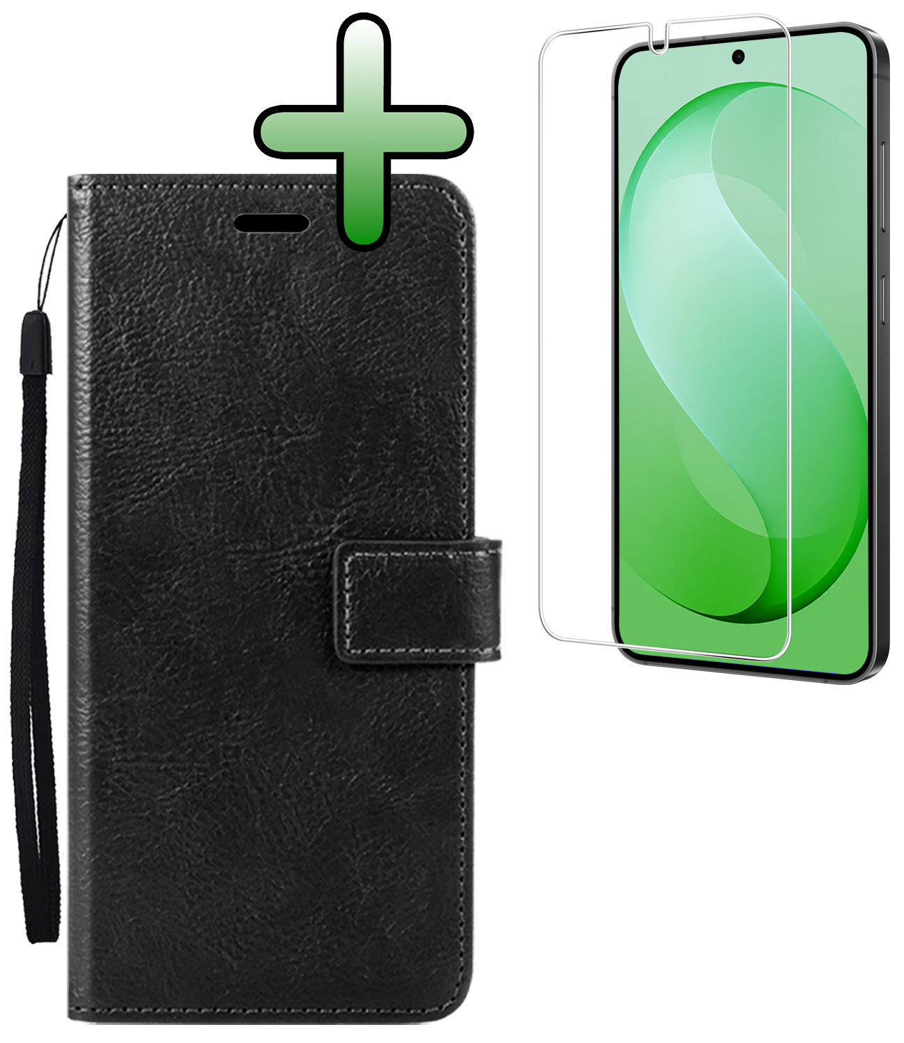 BASEY. BASEY. Samsung Galaxy S26 FE Hoesje Bookcase Met Screenprotector - Zwart