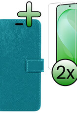 BASEY. BASEY. Samsung Galaxy S26 FE Hoesje Bookcase Met 2x Screenprotector - Turquoise