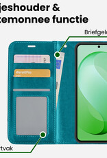 BASEY. BASEY. Samsung Galaxy S26 FE Hoesje Bookcase Met 2x Screenprotector - Turquoise