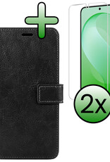 BASEY. BASEY. Samsung Galaxy S26 FE Hoesje Bookcase Met 2x Screenprotector - Zwart
