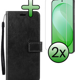 BASEY. BASEY. Samsung Galaxy S26 FE Hoesje Bookcase Met 2x Screenprotector - Zwart