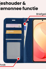 NoXx NoXx Samsung Galaxy S26 FE Hoesje Bookcase - Donkerblauw