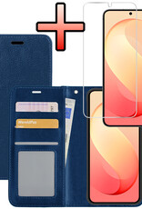 NoXx NoXx Samsung Galaxy S26 FE Hoesje Bookcase Met Screenprotector - Donkerblauw