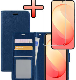 NoXx NoXx Samsung Galaxy S26 FE Hoesje Bookcase Met Screenprotector - Donkerblauw