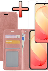 NoXx NoXx Samsung Galaxy S26 FE Hoesje Bookcase Met Screenprotector - Rose Goud