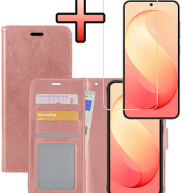 NoXx NoXx Samsung Galaxy S26 FE Hoesje Bookcase Met Screenprotector - Rose Goud