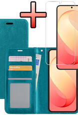 NoXx NoXx Samsung Galaxy S26 FE Hoesje Bookcase Met Screenprotector - Turquoise