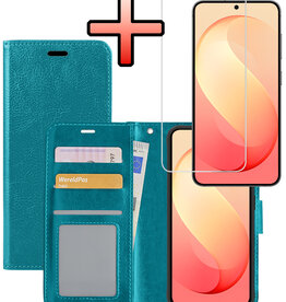NoXx NoXx Samsung Galaxy S26 FE Hoesje Bookcase Met Screenprotector - Turquoise