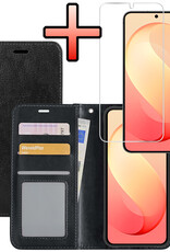NoXx NoXx Samsung Galaxy S26 FE Hoesje Bookcase Met Screenprotector - Zwart