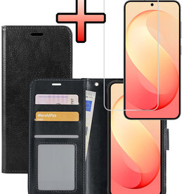 NoXx NoXx Samsung Galaxy S26 FE Hoesje Bookcase Met Screenprotector - Zwart