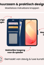 NoXx NoXx Samsung Galaxy S26 FE Hoesje Bookcase Met 2x Screenprotector - Donkerblauw
