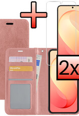 NoXx NoXx Samsung Galaxy S26 FE Hoesje Bookcase Met 2x Screenprotector - Rose Goud