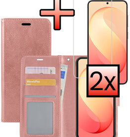 NoXx NoXx Samsung Galaxy S26 FE Hoesje Bookcase Met 2x Screenprotector - Rose Goud