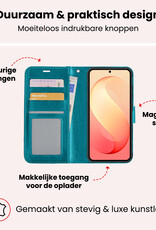 NoXx NoXx Samsung Galaxy S26 FE Hoesje Bookcase Met 2x Screenprotector - Turquoise