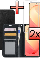 NoXx NoXx Samsung Galaxy S26 FE Hoesje Bookcase Met 2x Screenprotector - Zwart