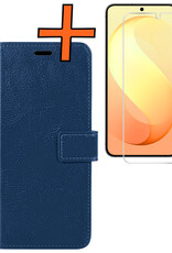 Nomfy Nomfy Samsung Galaxy S26 FE Hoesje Bookcase Met Screenprotector - Donkerblauw
