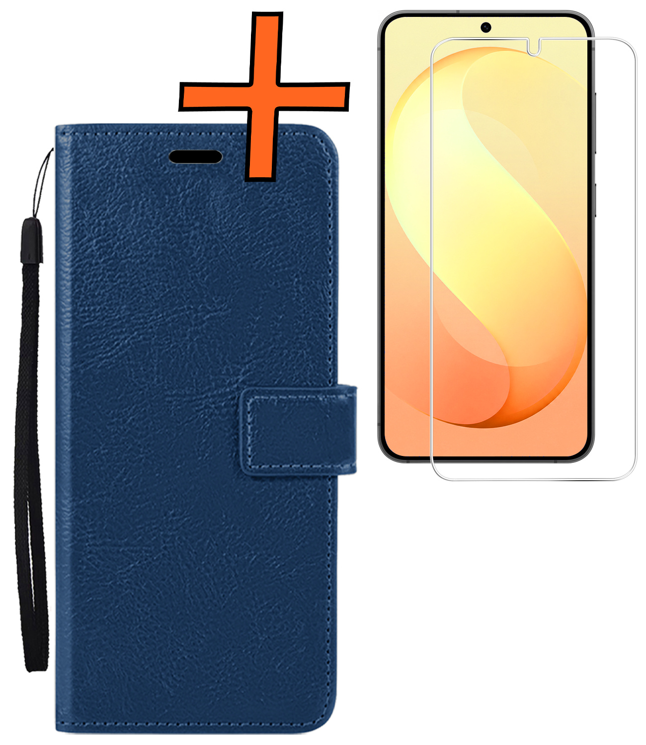 Nomfy Nomfy Samsung Galaxy S26 FE Hoesje Bookcase Met Screenprotector - Donkerblauw
