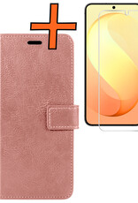 Nomfy Nomfy Samsung Galaxy S26 FE Hoesje Bookcase Met Screenprotector - Rose Goud