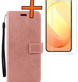 Nomfy Nomfy Samsung Galaxy S26 FE Hoesje Bookcase Met Screenprotector - Rose Goud
