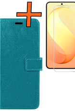 Nomfy Nomfy Samsung Galaxy S26 FE Hoesje Bookcase Met Screenprotector - Turquoise