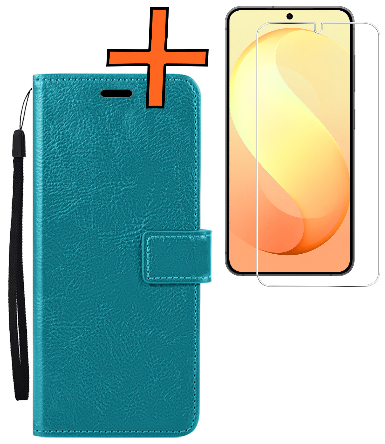 Nomfy Nomfy Samsung Galaxy S26 FE Hoesje Bookcase Met Screenprotector - Turquoise