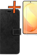 Nomfy Nomfy Samsung Galaxy S26 FE Hoesje Bookcase Met Screenprotector - Zwart
