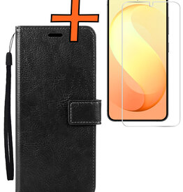Nomfy Nomfy Samsung Galaxy S26 FE Hoesje Bookcase Met Screenprotector - Zwart