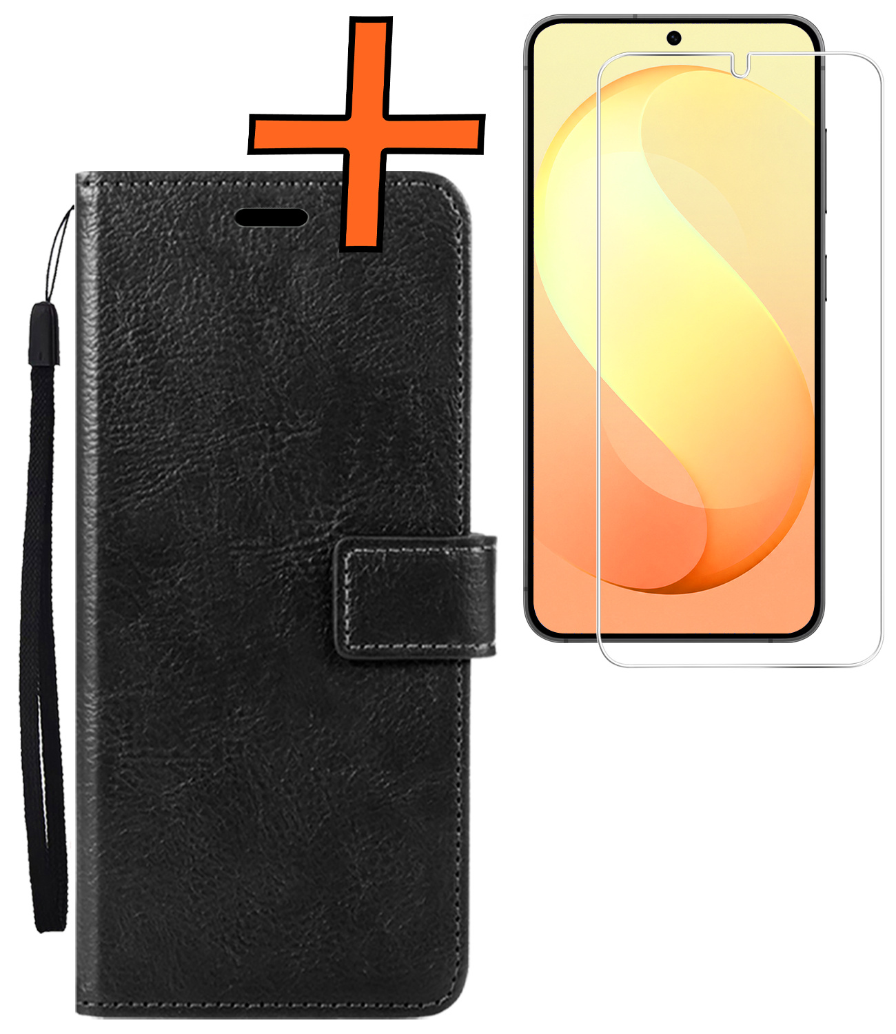 Nomfy Nomfy Samsung Galaxy S26 FE Hoesje Bookcase Met Screenprotector - Zwart