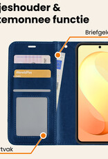 Nomfy Nomfy Samsung Galaxy S26 FE Hoesje Bookcase Met 2x Screenprotector - Donkerblauw