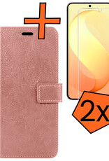 Nomfy Nomfy Samsung Galaxy S26 FE Hoesje Bookcase Met 2x Screenprotector - Rose Goud
