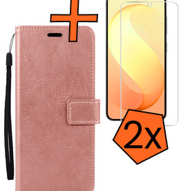Nomfy Nomfy Samsung Galaxy S26 FE Hoesje Bookcase Met 2x Screenprotector - Rose Goud