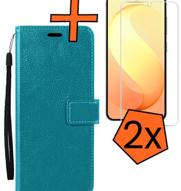 Nomfy Nomfy Samsung Galaxy S26 FE Hoesje Bookcase Met 2x Screenprotector - Turquoise