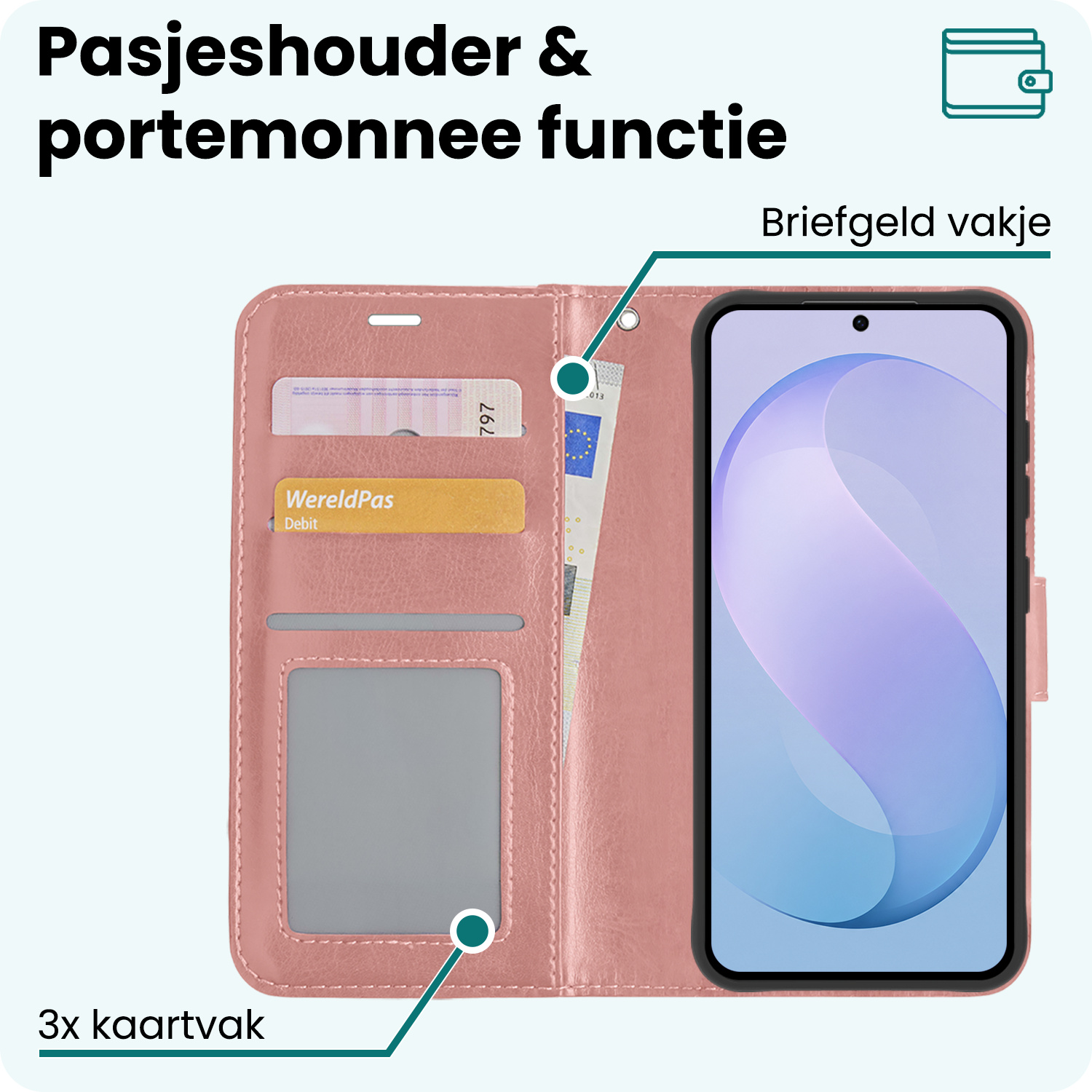 Forterra Forterra Samsung Galaxy S26 FE Hoesje Bookcase - Rose Goud