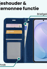 Forterra Forterra Samsung Galaxy S26 FE Hoesje Bookcase Met Screenprotector - Donkerblauw